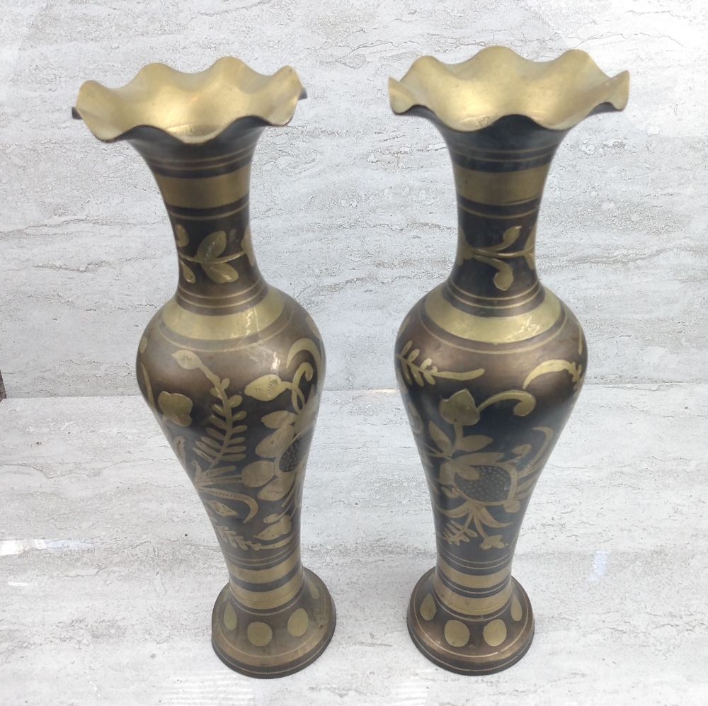 Vintage brass vases